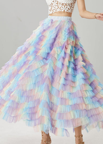 Women Rainbow Exra Large Hem Tulle Skirts Summer YU1031 Ada Fashion