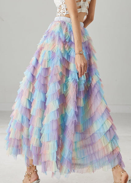 Women Rainbow Exra Large Hem Tulle Skirts Summer YU1031 Ada Fashion