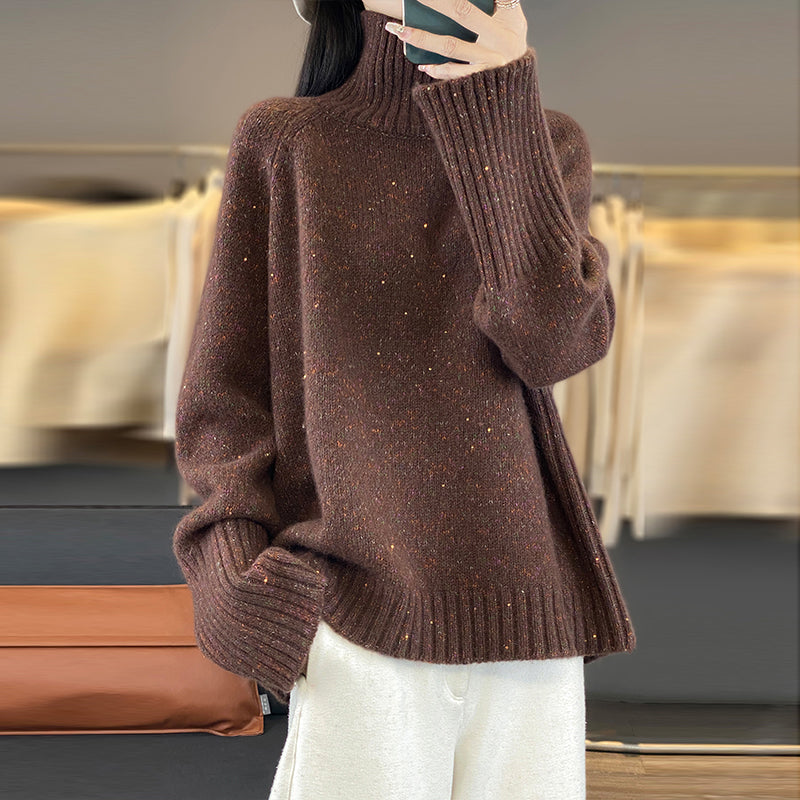 Women Red Turtleneck Cozy Thick Cashmere Knit Sweaters Spring YW032 ABC