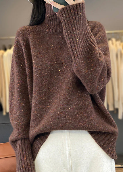 Women Red Turtleneck Cozy Thick Cashmere Knit Sweaters Spring YW032 ABC