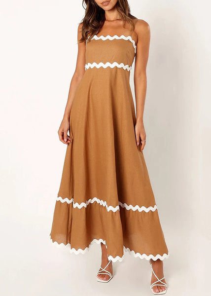 Women Rose Solid Zippered Cotton Spaghetti Strap Dress Sleeveless FF101 SH-LF-SDL240603