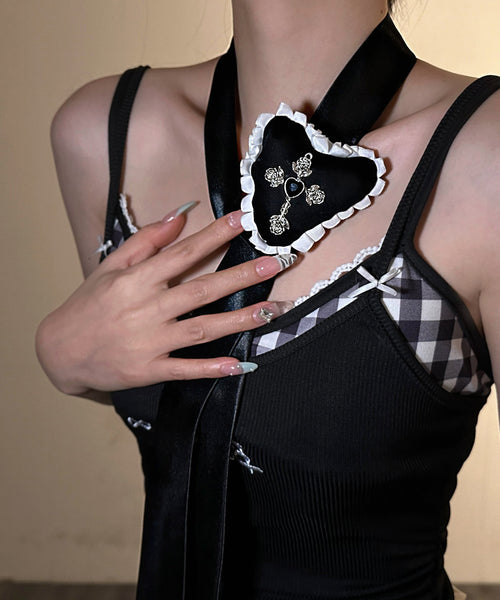 Women Silk Fabr Alloy Love Pendant Necklace YD009 ABC