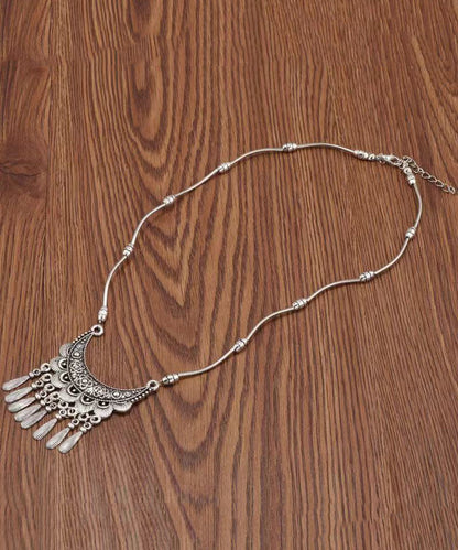 Women Silk Sterling Silver Tassel Pendant Necklace DF1030 Ada Fashion