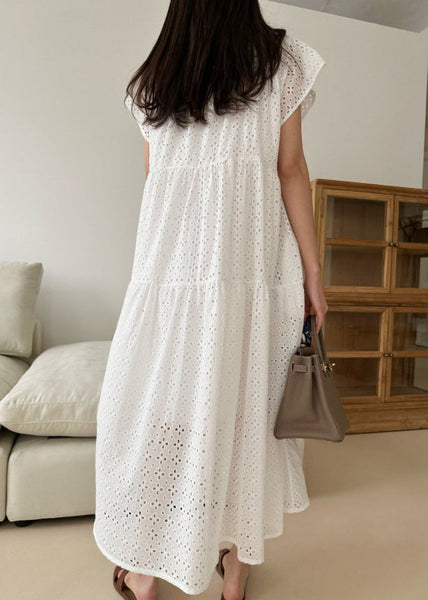 Cotton Embroidered Dress Women Party Summer White FashionChic