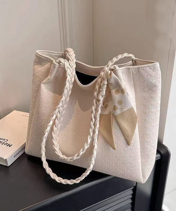 Leather Bags Large Capacity White Women Faux Shoulder FashionChic