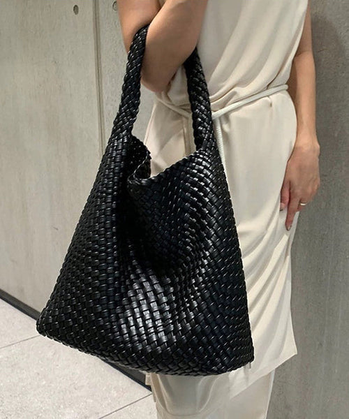 Faux Shoulder White Bag Capacity Leather Women Large FashionChic