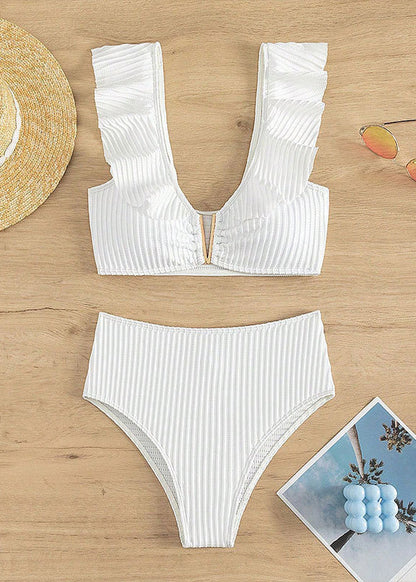 Women White Patchwork Swimwear Lingerie Sets VC042 WM-Beach-QQT240615