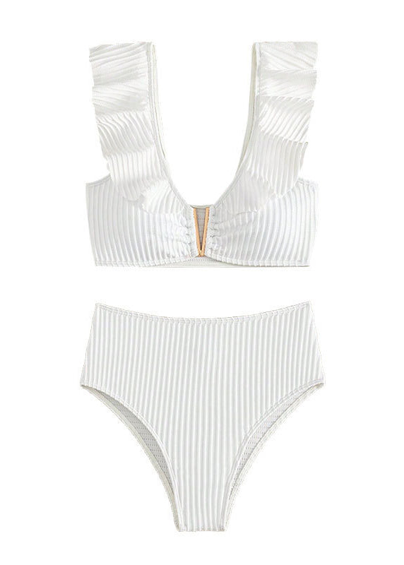 Women White Patchwork Swimwear Lingerie Sets VC042 WM-Beach-QQT240615