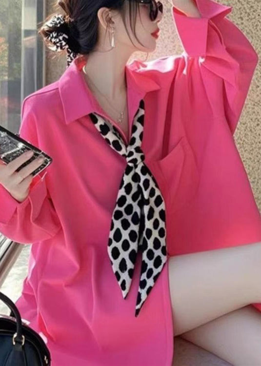 Shirt Cotton Neck Solid Peter Fall White Women Pan Collar FashionChic