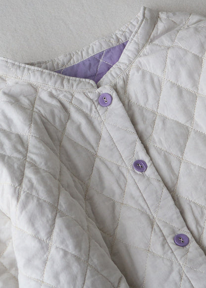 Women White Plaid Pockets Fine Cotton Filled Trenchs Spring TN014 ABC