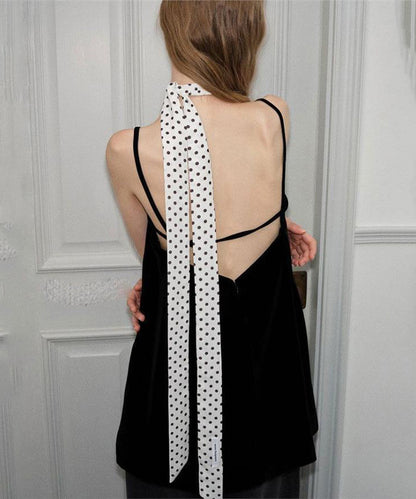 Women White Silk Dot Print Silk Scarf YU018 ABC