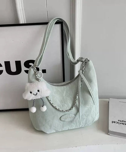Women Shoulder Solid Leather Bags Calf White Durable FashionChic