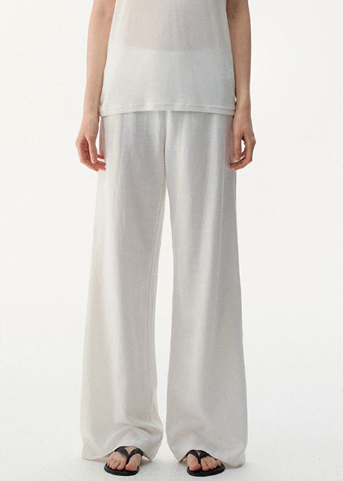Pants Waist Summer Women Linen White High Solid FashionChic