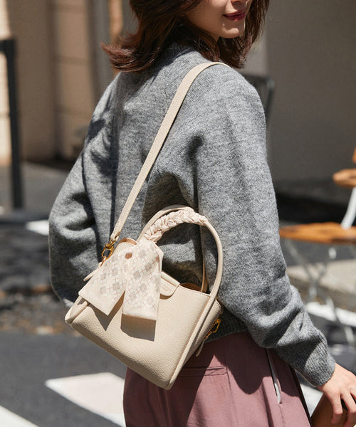 Versatile White Tote Leather Women Handbag Faux FashionChic