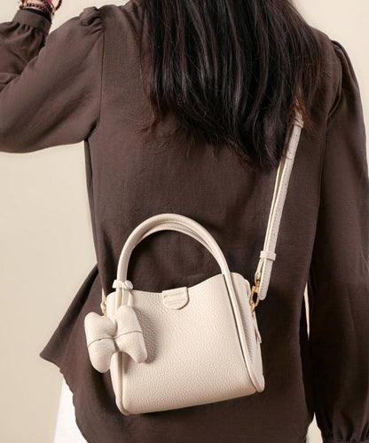 Versatile White Tote Leather Women Handbag Faux FashionChic