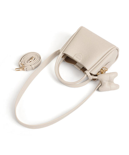 Versatile White Tote Leather Women Handbag Faux FashionChic