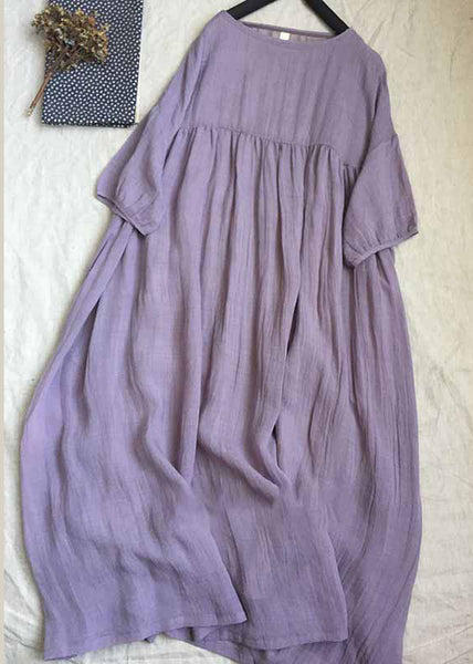 Women Yellow O-Neck Patchwork Wrinkled Long Dresses Short Sleeve GH1087 Ada Fashion