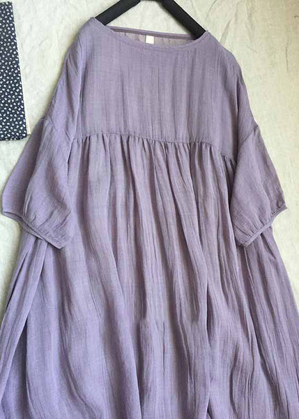 Women Yellow O-Neck Patchwork Wrinkled Long Dresses Short Sleeve GH1087 Ada Fashion