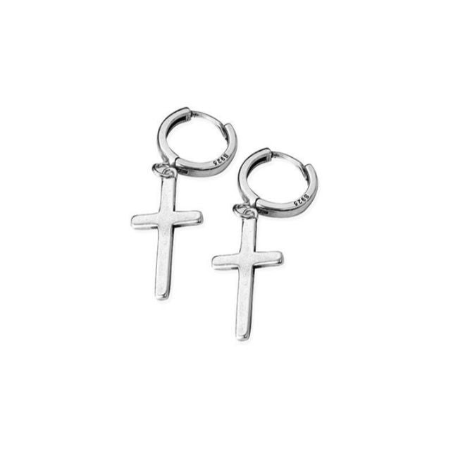 Dangle Silver Earring Cross Sterling FashionChic