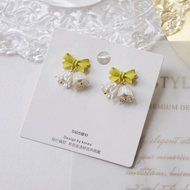 Alloy Earring Flower Bow FashionChic