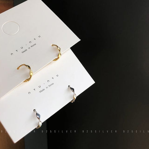 Earring Hoop Sterling Twisted Silver FashionChic