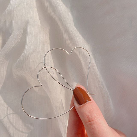Heart Hoop Silver Earring Sterling FashionChic