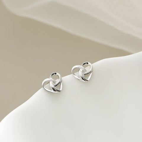 Silver Stud Sterling Earring Heart FashionChic