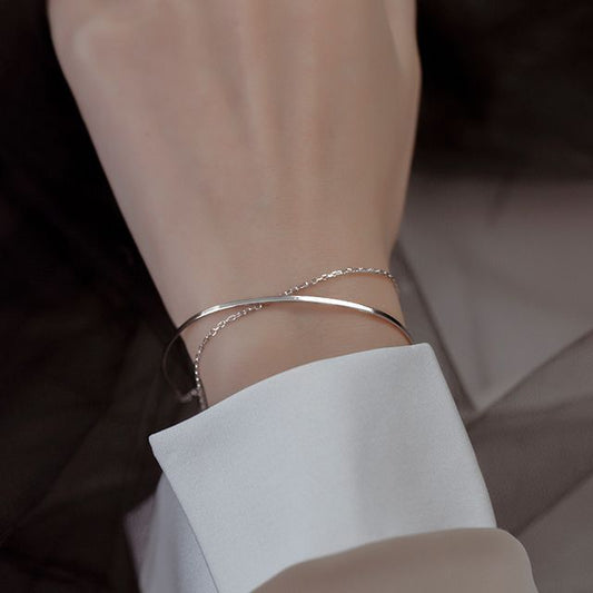 Sterling Layered Silver Bracelet FashionChic