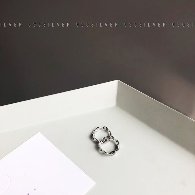 Earring Hoop Sterling Twisted Silver FashionChic