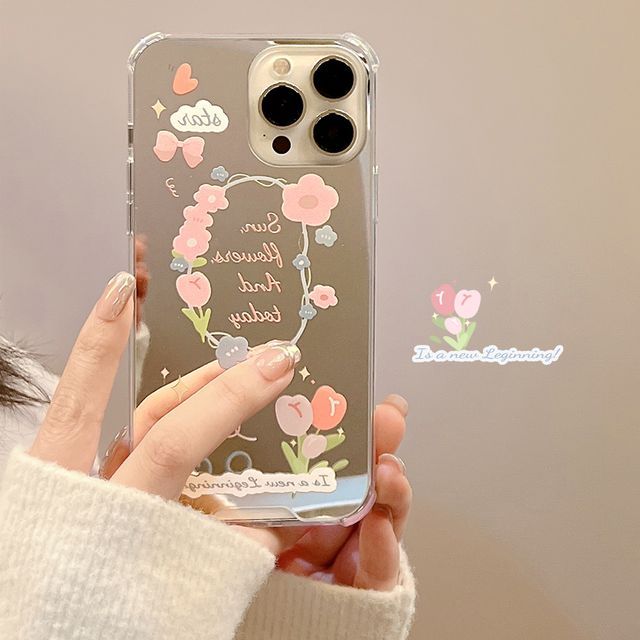 Case Flower Phone Mirrored FashionChic