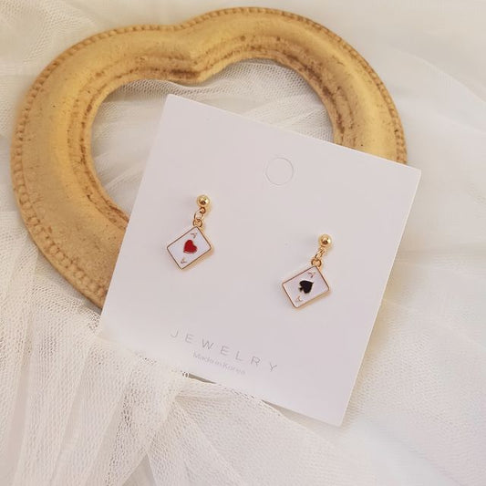 / Poker Clip-On Earring Drop FashionChic