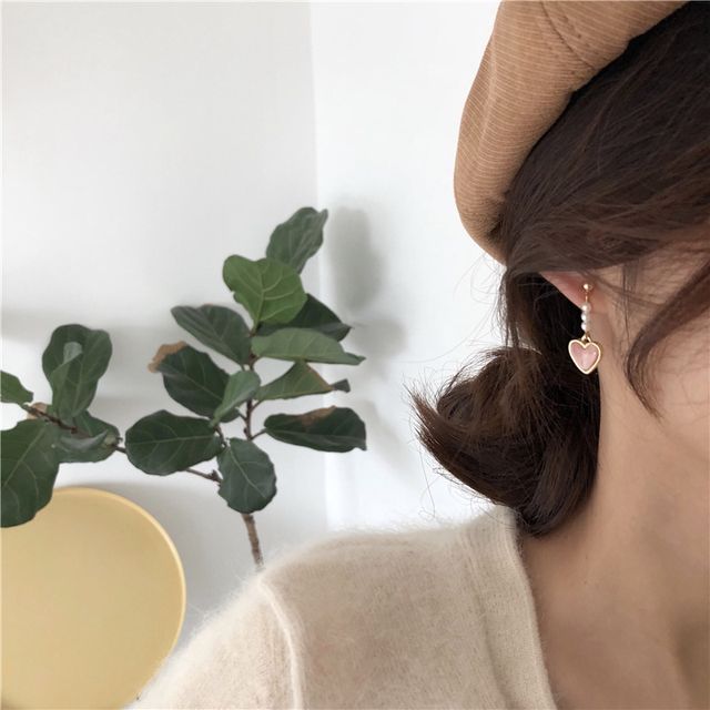 Heart / Drop Faux Pearl Clip-On Earring FashionChic
