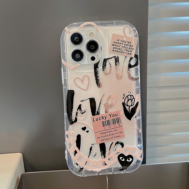 Lettering Phone Case Transparent FashionChic