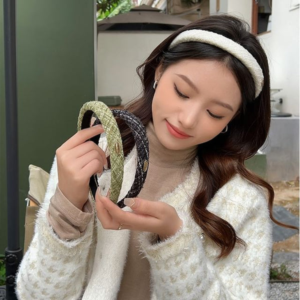 Headband Logo Tweed FashionChic