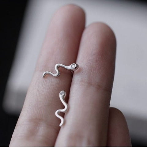 Sterling Silver Earring Snake FashionChic