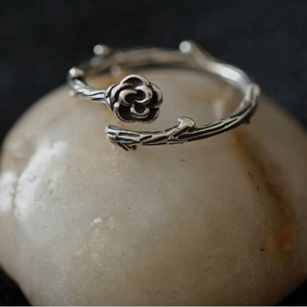 Ring Silver Rose Open Sterling FashionChic