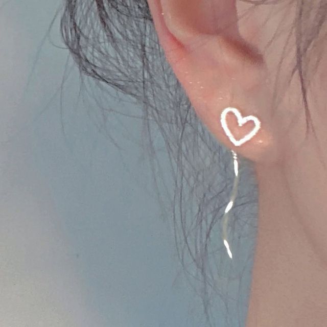 Earring Heart Silver Dangle Sterling FashionChic