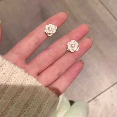 Faux Alloy Earring Flower Pearl FashionChic