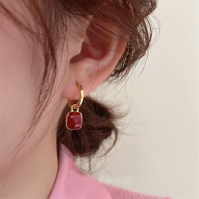 Silver Dangle Sterling Square Earring FashionChic