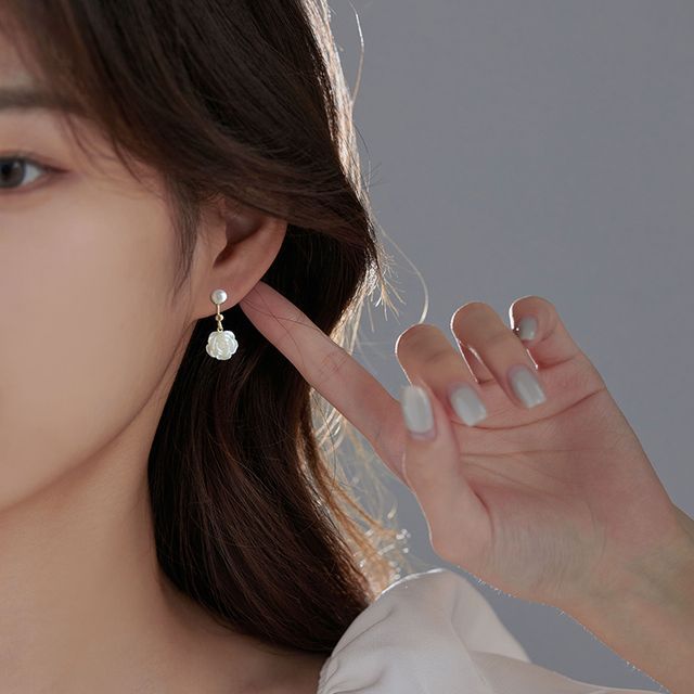 Silver Dangle Earring Sterling Floral FashionChic