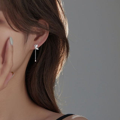 Earring Sterling Dangle Butterfly Silver FashionChic