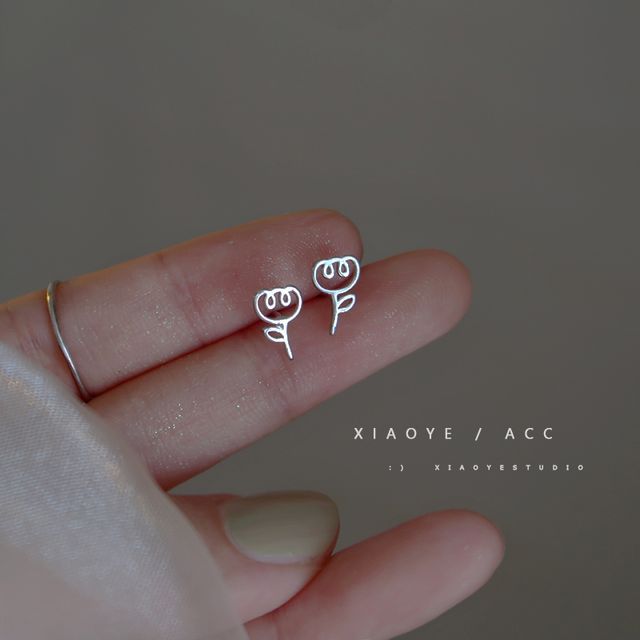 Earring Floral Sterling Silver FashionChic