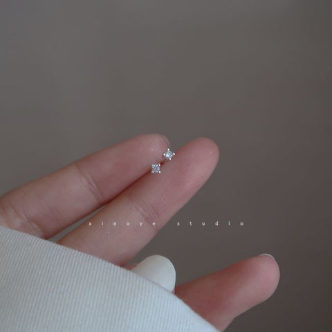 Sterling Rhinestone Stud Silver Earring FashionChic