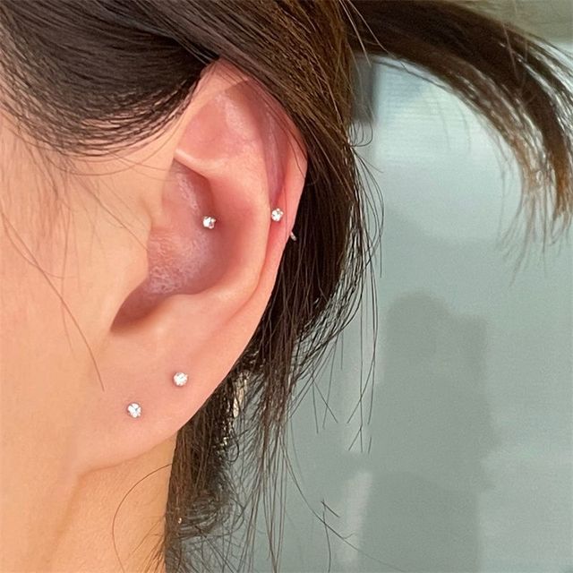 Earring Set: Alloy Pair Rhinestone Stud 2 FashionChic