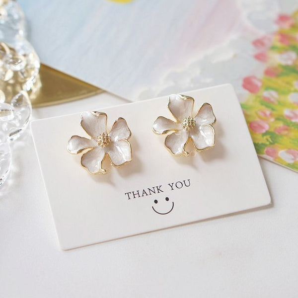 Earring Stud Glaze Floral Alloy FashionChic
