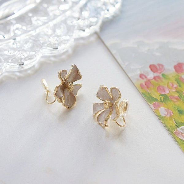 Earring Stud Glaze Floral Alloy FashionChic