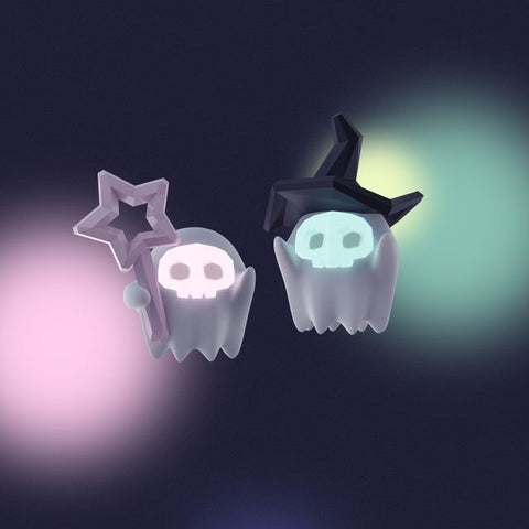 Silver Halloween ) Earring Ghost Designs Sterling ( Various Stud FashionChic