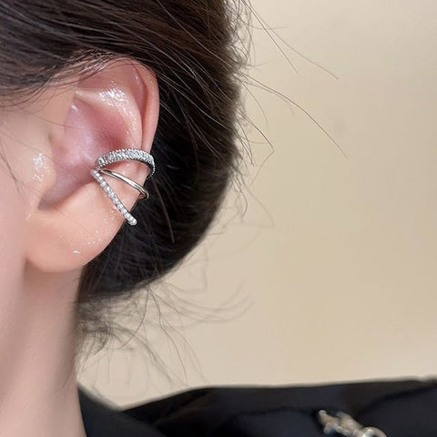 Rhinestone Layered Cuff Ear FashionChic
