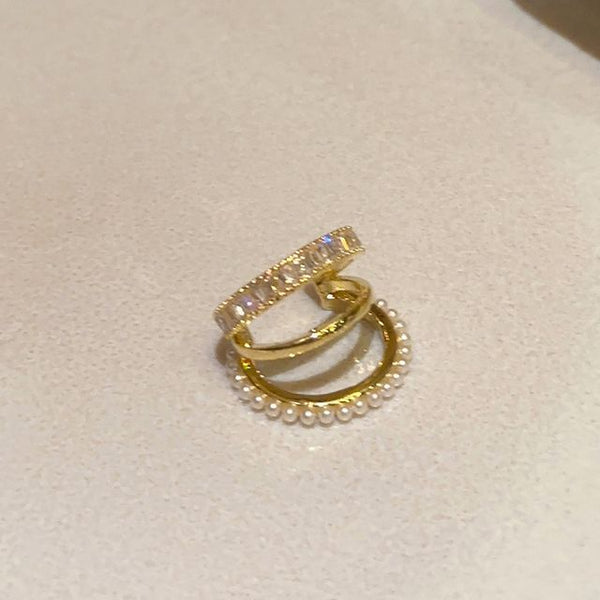 Rhinestone Layered Cuff Ear FashionChic