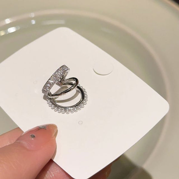 Rhinestone Layered Cuff Ear FashionChic